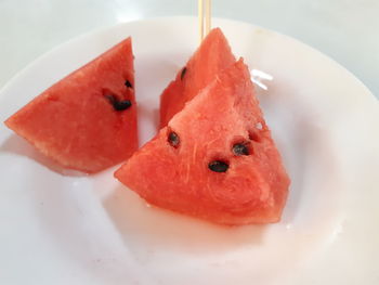 Close-up of cake slice in plate