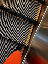 High angle view of escalator