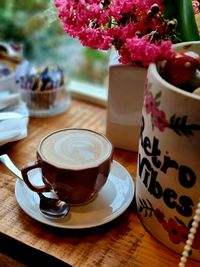 Close-up of coffee on table