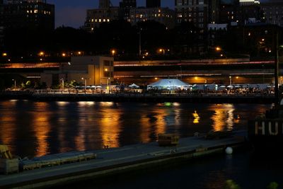 Illuminated city at night