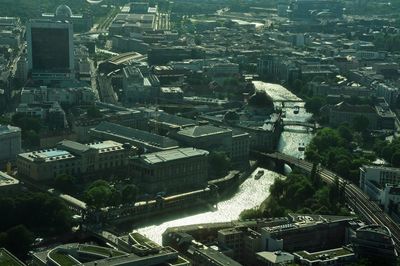 High angle view of residential district