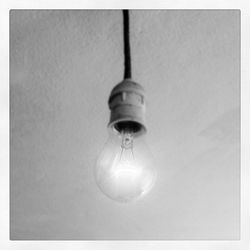 Low angle view of light bulb