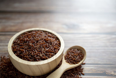 Close-up of coffee beans on table