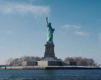 Low angle view of statue of liberty