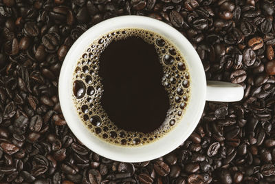 Directly above shot of coffee on table