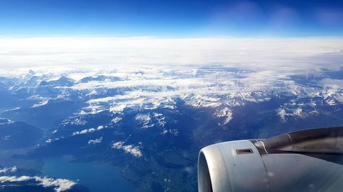 Aerial view of mountain against sky