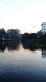 View of lake at sunset