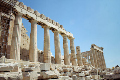 Low angle view of historical building against sky