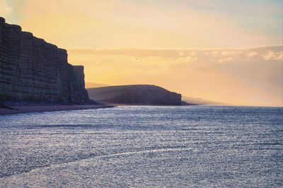 Scenic view of sea during sunset