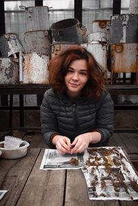 Portrait of young woman smiling