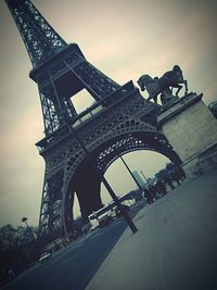 Low angle view of eiffel tower