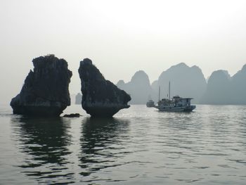 Scenic view of sea and rocks