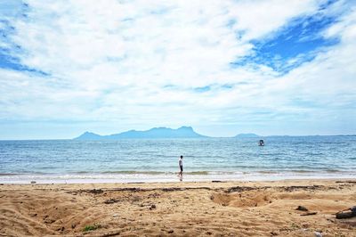 Scenic view of beach against sky
