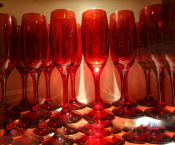 Close-up of wine glasses