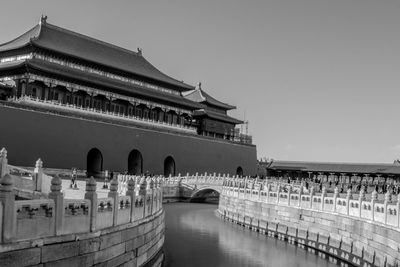 River at forbidden city against clear sky