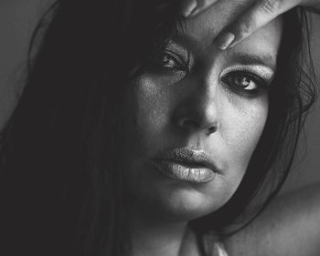 Close-up portrait of young woman