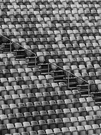 Full frame shot of empty chairs in stadium