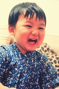 Close-up portrait of cute baby girl