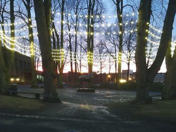 View of amusement park in city