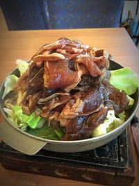 Close-up of served food