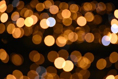 Defocused image of illuminated lights at night