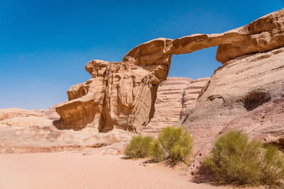 Rock formations on sunny day