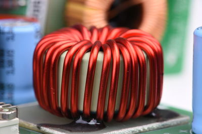 Copper coil inductor on electronic circuit board