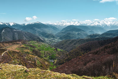 Scenic view of mountains against sky