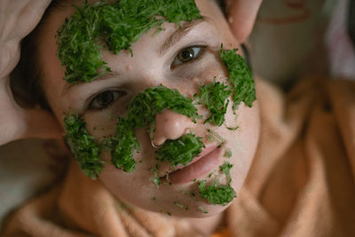 Close-up of woman holding food