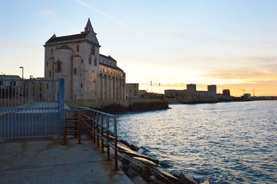 View of city at sunset