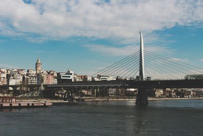  atatürk bridge over river with buildings in background