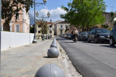 Road along buildings