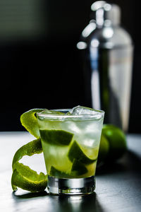 Close-up of mojito on table