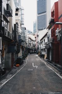 Road amidst buildings in city