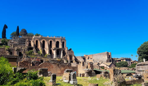 Old ruins against blue sky
