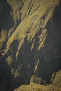 High angle view of sun shining over land