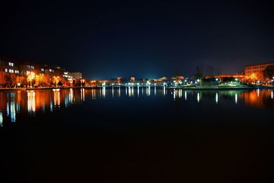 Illuminated city at night