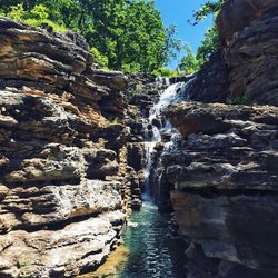 Scenic view of waterfall in forest