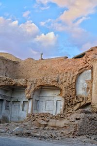 Low angle view of old building against sky