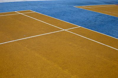 High angle view of basketball court