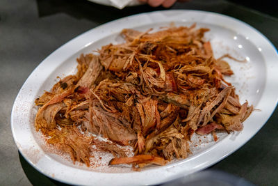 Close-up of noodles served in bowl