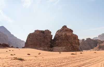 Scenic view of desert against sky