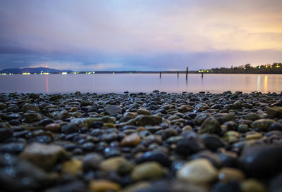 Scenic view of sea at sunset