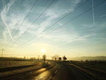 Country road at sunset