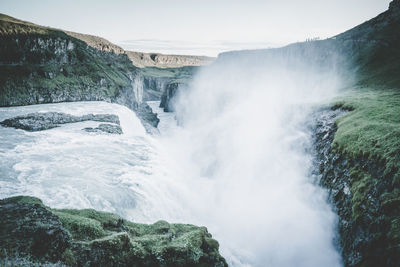 Scenic view of waterfall