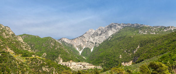 Scenic view of mountains against sky
