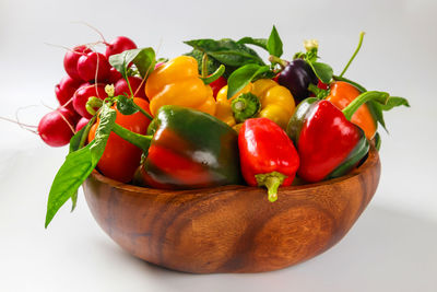 Close-up of salad in bowl on table