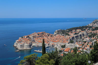 The view to the old town of dubrovnik in croatia