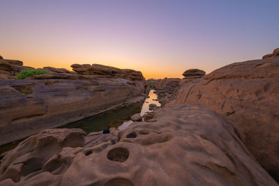 Rock formations at sunset