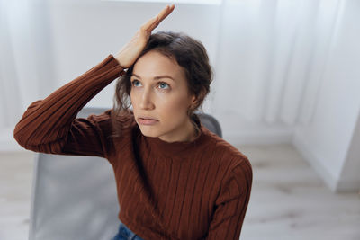 Young woman looking away